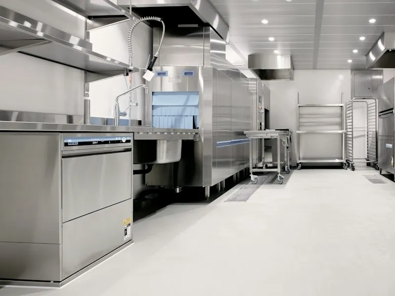 Cocina industrial de acero inoxidable